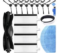 EATBALE Replacement Accessories Parts for Tikom G8000/G8000 Pro for Honiture G20/G20 Pro Robot Vacuum Cleaner, 1 Main Brush, 8 Side Brushes, 4 HEPA Filters, 4 Mop Pads (17 Pcs)