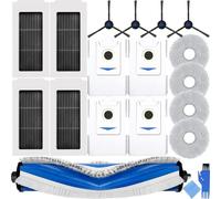 EATBALE Replacement Parts for ECOVACS DEEBOT X5 Omni / X5 Pro Robot Vacuum Cleaners 1 x Main Brush 4 x Side Brushes 4 x Hepa Filters 4 x Dust Bags 4 x Mop Cloths Attachment Accessorie Kit