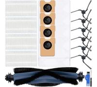EATBALE Replacement Parts for Eufy C10 Robot Vacuum Cleaner 1 x Main Brush 6 x Side Brushes 4 x Hepa Filters 4 x Dust Bags Rubber Handle Nylon Bristles Disposable Vaccum Bag Accessories Kit