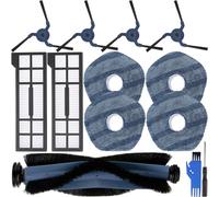 EATBALE Replacement Parts for Eufy X10 Pro Omni Robot Vacuum Cleaner Include 1 x Main Brush, 4 x Side Brushes, 4 x Mop Cloths, 2 x Filters, Rubber Roller Brush Mop Pad Hepa Filter Accessories Kit