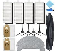 EATBALE Replacement Parts for HONITURE Q6 Pro, for AIRROBO T10+, for Neabot N2, for Imou L11 Pro Robot Vacuum Cleaner Accessories, Main Brush, Side Brush, Filter, Mop cloth, Dust Bags (13Pcs)