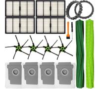 EATBALE Replacement Parts for iRobot Roomba S9 (9150) Plus S9+ (9550) Robot Vacuum Cleaner Accessories Kit 1Set of Multi-Surface Rubber Brushes, 4 Side Brushes, 4 Filters, 4 Dust Bag, 2 Wheel set