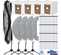 EATBALE Replacement Parts for Laresar L6 Pro, for Honiture Q6 Pro, for Airrobo T10+, for Neabot N2, for Imou L11 Pro Vacuum Cleaner, 1xMain Brush, 4xSide Brushes, 4xDust Bags, 4xFilters, 4xMop Pads