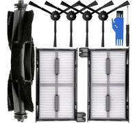 EATBALE Replacement Parts Kits for Eufy X8 Pro Series, X8 Pro SES Robot Vacuum Cleaner, 1 x Main Roller Brush, 2 x HEPA Filters, 4 x Side Brushes Washable & Reusable Accessories (7 Pcs)