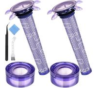 EATBALE Replacement Upgraded V8 Filter Kits for Dyson SV25/SV37/V8 Fluffy/V7 Advanced/V8 Animal Extra/V8 New Version Cordless Vacuum, 2 x Star Pre-Filters, 2 x Post-Filters, Part No.965661-05 (4 Pcs)