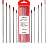 EATBALE Welding Tungsten Electrode 2% Thorium for TIG Welding Thoriated Electrode Replacement Parts 10 Pcs 3/32" x 7" & 1/16" x 7" for TIG Tungsten (RED WT20 / EWTh-2) Ground Finish Accessories