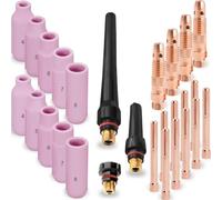 EATBALE WP-26 Welding Torch Accessories Kit for TIG Welder 10 x Ceramic Cups 10 x Collets (1.6/2.4 mm) 4 x Collet Bodys (1.6/2.4 mm) 3 x Back Cups for Binzel WP SR 17 18 26 Welding Gun