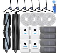 EATBALE X2 Omni Replacement Accessories Parts for Ecovacs Deebot X2 DEX86 X2 Omni X2 Pro Robot Vacuum Cleaner, 2 Main Roller Brushes, 6 Side Brushes, 4 HEPA Filters, 4 Mop Pads, 4 Dust Bags (20 Pack)