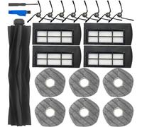 EATBALE X9 Pro Accessories Kit for Eufy Vacuum Robot Replacement Parts for Eufy X9 Pro Vacuum Robot with 1 Main Brush 4 Filters 6 Mop Cloth 8 Side Brushes 1 Cleaning Brush 1 Screwdriver