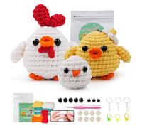 Eatbuy Crochet Kit for Beginners, Complete Crochet Kit with Step-by-Step Video Tutorials, DIY Birthday Gift for Adults & Craft Lovers (ChickCrew)