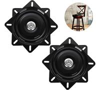 EATHEATY 2 Pack 8 Inch Heavy Duty Bar Stool Swivel Replacement, 500lbs Capacity 360 Degree Square Swivel Chair Base Mechanism Seat Mount Plate for Barstools Recliner Chair Boat
