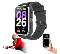 EaThsalL Elderly Fall Watch SOS Smart Bracelet With Emergency Button, Life Alert Systems for Seniors with Heart Rate/Blood Pressure Monitor, Medication Reminder Setting up 15 members