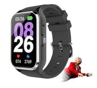EaThsalL Elderly Smart Watch with Fall Detection Alarm Reminder SOS Smart Bracelet Emergency Button, with Heart Rate/Blood Pressure Monitor, Medication Reminder Setting up 15 members