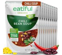 EATIFUL Chilli Soup, Ready To Eat Vegan Chilli Bean Soup, Made With Organic Vegetables, Plant Based, No Added Preservatives, Gluten Free, NON GMO, 14 Ounce (Pack of 10)