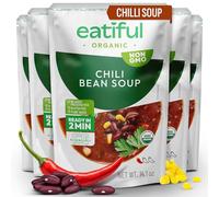 EATIFUL Chilli Soup, Ready To Eat Vegan Chilli Bean Soup With Quinoa, Made With Organic Vegetables, Plant Based, No Added Preservatives, Gluten Free, NON GMO, 14 Ounce (Pack of 5)