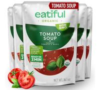 EATIFUL Organic Tomato Soup, Ready To Eat Vegan Plant Based Creamy Tomatoes Soup, No Added Preservatives, Gluten Free, NON GMO, 14 Ounce (Pack of 5)