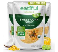 EATIFUL Sweet Corn Soup, Ready To Eat Sweet Corn Soup Creamy With Corn Chunks, Made With Organic Vegetables, Plant Based, No Added Preservatives, Gluten Free, NON GMO, 14.1 Ounce (Pack of 3)