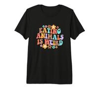 Eating Animals is Weird Groovy Vegan Life Vegetarian Vegan Premium T-Shirt