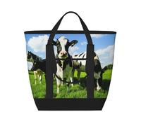 Eating Cows On Summer Pasture,Lunch Bags Large Capacity Insulated Tote Bag For Women Men Work Picnic Travel