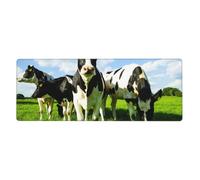 Eating Cows On Summer Pasture,Mouse Pad Large Desk Pad Computer Keyboard Mouse Mat With Non Slip Rubber Base 30 x 80 cm