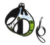 Eating Cows On Summer Pasture,Pet Harness,Adjustable Reflective Dog Harness,Pet Leash Vest,S