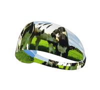 Eating Cows On Summer Pasture,Sports Sweatband for Unisex Multi Headband Elastic Exercise Hairband