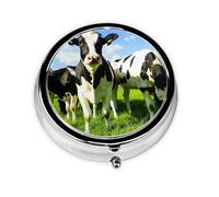 Eating Cows On Summer PastureMeta Pill Box 3 Compartment Medicine Case,Portable Organizer