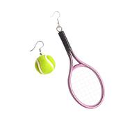 Eating for Girls Sports Series Earrings Tennis Personality Stereo Double Sided Fashion Exaggerated Asymmetric Earrings Rainbow Stud Earrings for Women