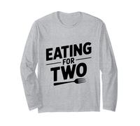 Eating for Two Cute Baby Bump Pregnancy Humor Long Sleeve T-Shirt