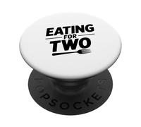 Eating For Two Cute Baby Bump Pregnancy Humor PopSockets Adhesive PopGrip