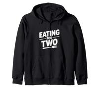 Eating For Two Cute Baby Bump Pregnancy Humor Zip Hoodie