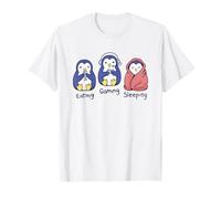 Eating Gaming Sleeping Penguins - Cute Gamer Lifestyle T-Shirt