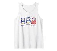 Eating Gaming Sleeping Penguins - Cute Gamer Lifestyle Tank Top