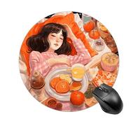 Eating in A Dream Mouse Pad with Non-Slip Rubber Base,Small Round Mousepad 7.8" Diameter,Mouse Mat for Computers, Laptop, Gaming, Office & Home