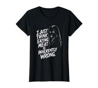 Eating Meat is Wrong. Value Graphic T-Shirt, Women, Black, L