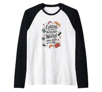 Eating My Way Around The World, Traveler Foodie Raglan Baseball Tee