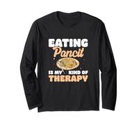 Eating Pancit Is My Kind Of Therapy Funny Pancit Dish Lovers Long Sleeve T-Shirt