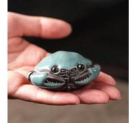 EatingBiting 2.5" Chinese Zisha Tea Pet Crab Tea Pet Handmade Purple Clay Retro Animal Statue Tea Pet for Kungfu Gift Water Tea Tray Accessories Handmade Tea Tray for Tea Lovers Oolong Tea Home Decor