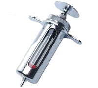 EatingBiting 20ml Short Type Reusable Stainless Steel Hypodermic Animal Syringe Glass for Laboratory High Quality Stainless Steel Simple Structure with Locking Screws Easy Operation