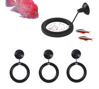 EatingBiting 3pcs Feeding Ring 3" Round Aquarium Suspensible Feeder Small Round Square Circles Suction Cups for Fish for Tank Floating Food