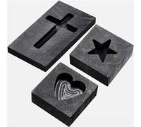EatingBiting 3pcs Heart Star Cross Graphite Casting Ingot Mold Metal Refining Scrap Melting Casting Refining Scrap Ingot for Jeweler Tools