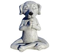 EatingBiting 4.7" Meditation Dog Statue, Yoga Dog Garden Decor Buddha Art Sculpture Home Ornament, Garden Decoration