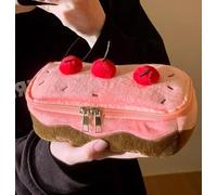 EatingBiting Cute Pencil Bag Plush Cherry Cake Pencil Case Large Capacity Kawaii Pencil Pouch for Girls Kids Back to School Acsesories Gift