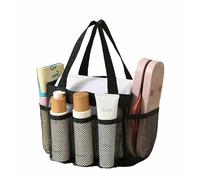 EatingBiting Mesh Shower Portable Essentials 8-Pocket Shower Basket Tote Bag with 2 Handles Beach Bags Quick Dry Tote Stand Cosmetic Bag Transparent Bag Portable Swimming