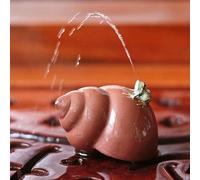 EatingBiting Squirting Frog on Conch Tea Pet Kung Fu Tea Crafts for Tea Room Ideal Ornaments Gift for Tea Lovers Tea Pet Tea Set Zisha Decor Heat Expansion Principle