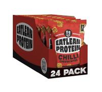 Eatlean High Protein Cheese Bites Chilli, 12g Protein, 84 Calories, 24 Pack | Made from 100% British cheese and baked for a bold crunch; keto friendly, low carb, gluten free and suitable for vegetarians.