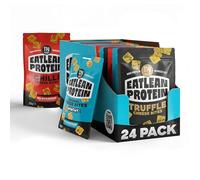 Eatlean Protein Cheese Bites Variety Pack - Baked Cheese Crisp Snacks, 12g Protein, 83 Calories, Low Carb & Keto Friendly, Vegetarian, 20g Bags, 24 Pack Mixed Flavour Gym & Lunchbox Snack