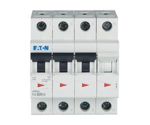 Eaton FAZ 3P+N MCB Circuit Breaker 20A B-Curve 15kA - 278950
