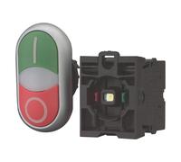 Eaton 216509 Double Push Button 1 Contact + 1 Opener LED 85-264 V AC, Screw Connection