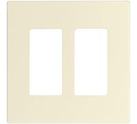 Eaton PJS262LA Decorator Screwless Wallplate, 2-Gang, Light Almond